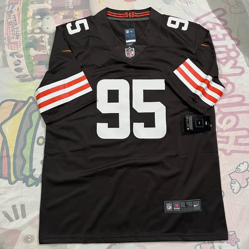 NFL Cleveland Browns #95 Browns Game Brown Jersey - Myles Garrett